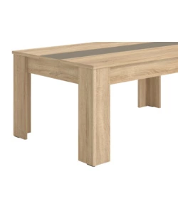 TAVOLINO DA SOGGIORNO QUERCIA CON INSERTO BIANCO E GRIGIO, 112X65,5X46,5 CM